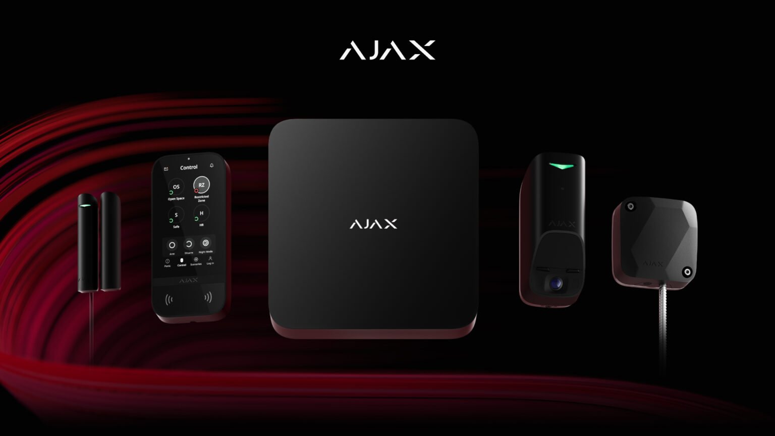 Alarme AJAX Superior pour entreprise avec centrale, clavier et détecteurs d’intrusion